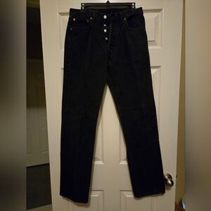 Men's Levi's 501 Black Denim Button-Fly Jeans